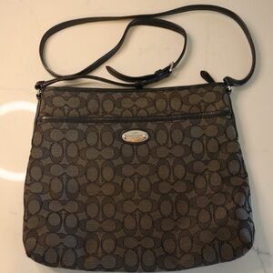 Coach Brown and Black Patterned Crossbody Bag